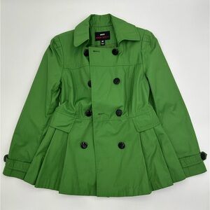 NWOT Miss Sixty Double Breasted Trench Coat Women’s Kelly Green Italian Rare M
